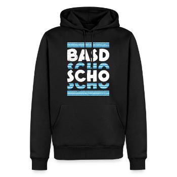 Basd Scho Boarisch Bayern Flagge Bayern Weiß Blau - Männer Premium Bio Hoodie - Schwarz - Vorne - Nico (187cm)