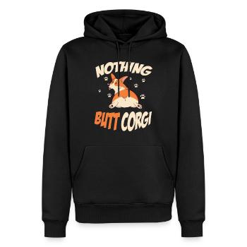 Jeu de mots drôle de Corgie pour les chiens des fans de Corgi - Sweat à capuche Premium bio Homme - noir - Devant - Nico (187cm)