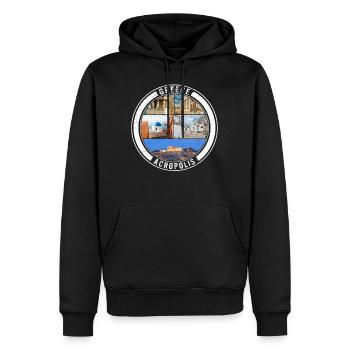 Chemise de voyage Grèce, Grèce Acropolis Tee, cadeau - Sweat à capuche Premium bio Homme - noir - Devant - Nico (187cm)