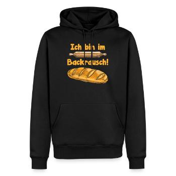 Brotbäcker Ich bin im Backrausch Backfans - Männer Premium Bio Hoodie - Schwarz - Vorne - Nico (187cm)