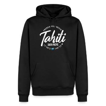 Chemise Tahiti, Polynésie française Tahiti Sud - Sweat à capuche Premium bio Homme - noir - Devant - Nico (187cm)