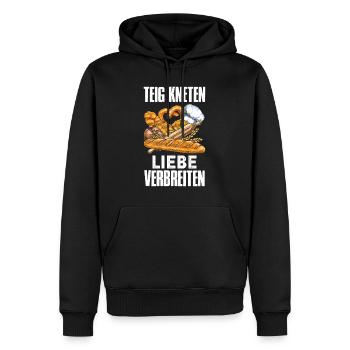 Brotbacken Teig Kneten Liebe Verbreiten Backfans - Männer Premium Bio Hoodie - Schwarz - Vorne - Nico (187cm)