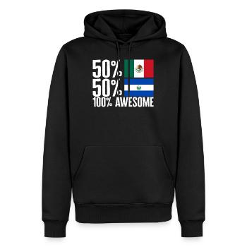 Halb Mexikaner, halb Salvadorianer, 50 Mexikaner - Männer Premium Bio Hoodie - Schwarz - Vorne - Nico (187cm)