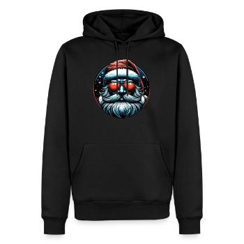 Moderner Weihnachtsmann Cyber Punk Design Lustiges Geschenk - Männer Premium Bio Hoodie - Schwarz - Vorne - Nico (187cm)