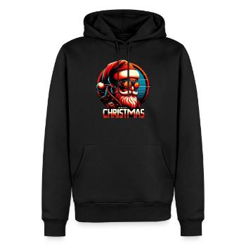 Moderner Weihnachtsmann Cyber Punk Design Lustiges Geschenk - Männer Premium Bio Hoodie - Schwarz - Vorne - Nico (187cm)