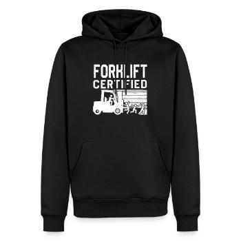 Chemise d’opérateur, chariot élévateur certifié Tee, cadeau pour - Sweat à capuche Premium bio Homme - noir - Devant - Nico (187cm)
