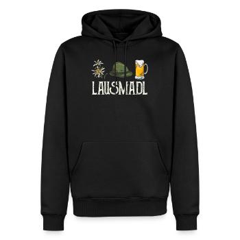 Lausmadl Bayern Bierfan Bayerische Frauen - Männer Premium Bio Hoodie - Schwarz - Vorne - Nico (187cm)