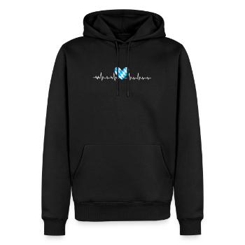 Bayerisch Herzschlag Bayern Herzklopfen Shirt - Männer Premium Bio Hoodie - Schwarz - Vorne - Nico (187cm)