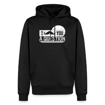 Moustache chemise, je moustache vous une question Vintage - Sweat à capuche Premium bio Homme - noir - Devant - Nico (187cm)