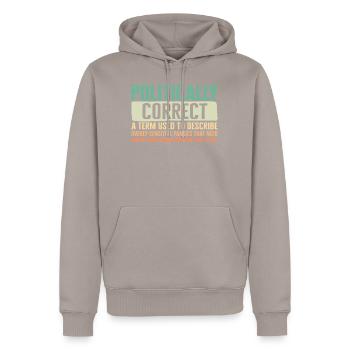 Republikanisches Hemd, politisch korrekte Definition - Männer Premium Bio Hoodie - Taupe - Vorne - Nico (187cm)