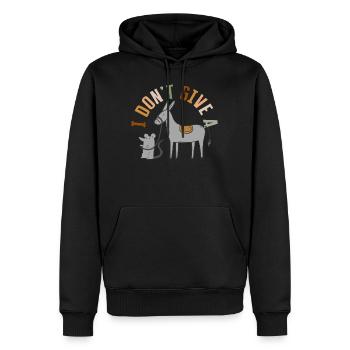 Donkey Shirt, I Don't Give A Tee, Gift For You - Men’s Premium Organic Hoodie - black - Front - Nico (187cm)