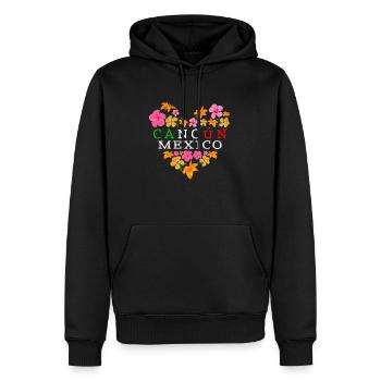 Cancun chemise, Cancun Mexique fleur Tee, cadeau pour - Sweat à capuche Premium bio Homme - noir - Devant - Nico (187cm)