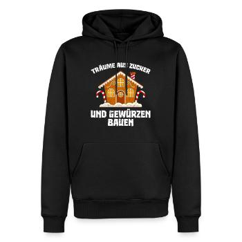 Träume aus Zucker und Gewürzen Bauen X-Mas - Männer Premium Bio Hoodie - Schwarz - Vorne - Nico (187cm)