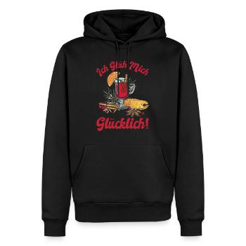 Glühwein Ich Geh mich Glücklich Glühen Weihnachten - Männer Premium Bio Hoodie - Schwarz - Vorne - Nico (187cm)