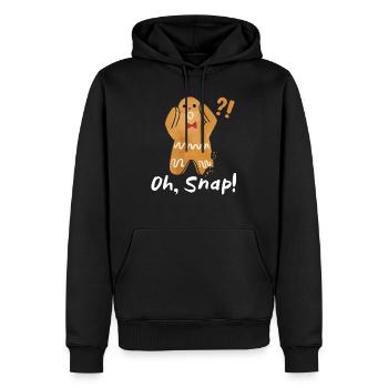 Lebkuchenmann Weihnachten Oh Snap! Plätzchen - Männer Premium Bio Hoodie - Schwarz - Vorne - Nico (187cm)