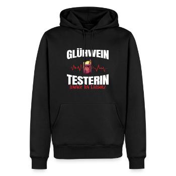 Glühwein Testerin Glühweinstand Weihnachten - Männer Premium Bio Hoodie - Schwarz - Vorne - Nico (187cm)