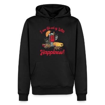 Glühwein Ich Geh mich Glücklich Glühen Weihnachten - Männer Premium Bio Hoodie - Schwarz - Vorne - Nico (187cm)