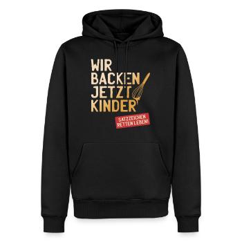 Wir Backen Jetzt Kinder Satzzeichen Retten Leben - Männer Premium Bio Hoodie - Schwarz - Vorne - Nico (187cm)