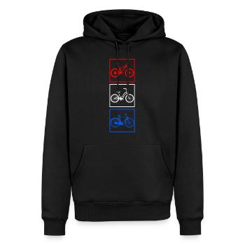 Fahrrad Shirt, Fahrrad Niederlande Flagge T-Shirt, - Männer Premium Bio Hoodie - Schwarz - Vorne - Nico (187cm)