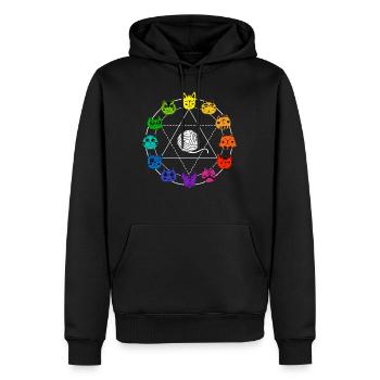Art Shirt, Cat Themed Artist Color Wheel - Men’s Premium Organic Hoodie - black - Front - Nico (187cm)