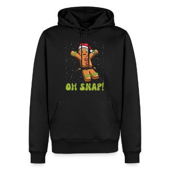 Lebkuchenmann Oh Snap! Kaputt Lebkuchengebäck - Männer Premium Bio Hoodie - Schwarz - Vorne - Nico (187cm)