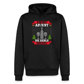 Advent Advent die Kehle Brennt Glühweintopf - Männer Premium Bio Hoodie - Schwarz - Vorne - Nico (187cm)