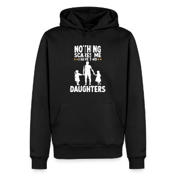 Vater 2 Töchter niedlich Vater Tochter Partnerlook - Männer Premium Bio Hoodie - Schwarz - Vorne - Nico (187cm)