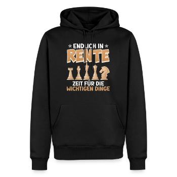 Endlich in Rente Zeit für die Wichtigen Dinge - Männer Premium Bio Hoodie - Schwarz - Vorne - Nico (187cm)