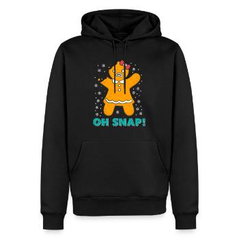 Lebkuchenmann Oh Snap! Lebkuchen Weihnachten - Männer Premium Bio Hoodie - Schwarz - Vorne - Nico (187cm)