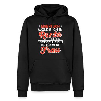Rentner Eigentlich wollte ich in Rente Gehen - Männer Premium Bio Hoodie - Schwarz - Vorne - Nico (187cm)