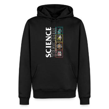 Teacher Shirt, Science Teacher Periodic Element - Men’s Premium Organic Hoodie - black - Front - Nico (187cm)