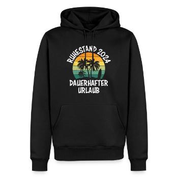 Ruhestand 2024 Dauerhafter Urlaub Reisen - Männer Premium Bio Hoodie - Schwarz - Vorne - Nico (187cm)