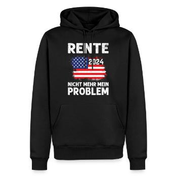 Rente 2024 Nicht mehr mein Problem USA Fan - Männer Premium Bio Hoodie - Schwarz - Vorne - Nico (187cm)