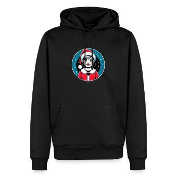 Weihnachtsmann-Mädchen-Illustration Lustige Weihnachten - Männer Premium Bio Hoodie - Schwarz - Vorne - Nico (187cm)