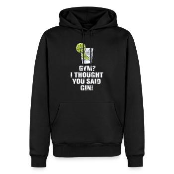 Gin binge drinking sayings celebration gin fan - Sweat à capuche Premium bio Homme - noir - Devant - Nico (187cm)