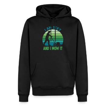 Gartenmotiv Rasenmäher lustiger Gärtnerspruch - Männer Premium Bio Hoodie - Schwarz - Vorne - Nico (187cm)