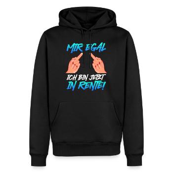 Ruhestand Mir Egal Ich bin jetzt in Rente! - Männer Premium Bio Hoodie - Schwarz - Vorne - Nico (187cm)