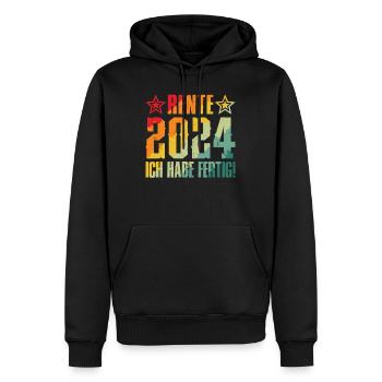 Rente 2024 Ich habe Fertig Rentenbeginn Rentner - Männer Premium Bio Hoodie - Schwarz - Vorne - Nico (187cm)