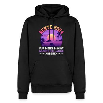 Rente 2024 Für dieses T-Shirt musste ich Arbeiten - Männer Premium Bio Hoodie - Schwarz - Vorne - Nico (187cm)