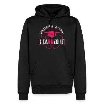 Krankenschwester Hemd, kann ich ein Nickerchen machen, jetzt habe ich es mir verdient T-Shirt - Männer Premium Bio Hoodie - Schwarz - Vorne - Nico (187cm)