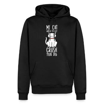Motif amusant de propriétaire de chat pour les - Sweat à capuche Premium bio Homme - noir - Devant - Nico (187cm)