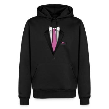 Smoking avec une cravate pour les mariages et spéciaux - Sweat à capuche Premium bio Homme - noir - Devant - Nico (187cm)