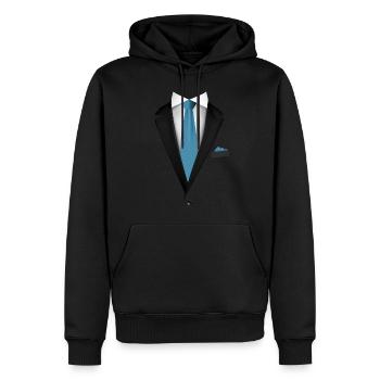 Smoking avec une cravate pour les mariages et spéciaux - Sweat à capuche Premium bio Homme - noir - Devant - Nico (187cm)