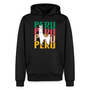 Alpaca Shirt, Peru Cute Alpaca Tee, Gift For - Men’s Premium Organic Hoodie - black - Front - Nico (187cm)
