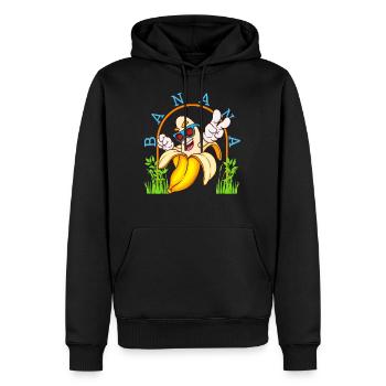 Chemise de banane, banane portant des lunettes de soleil paix - Sweat à capuche Premium bio Homme - noir - Devant - Nico (187cm)
