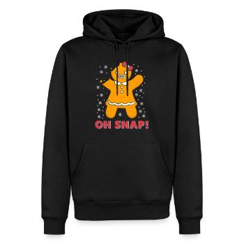 Lebkuchenmann Oh Snap! Lebkuchen Weihnachten - Männer Premium Bio Hoodie - Schwarz - Vorne - Nico (187cm)