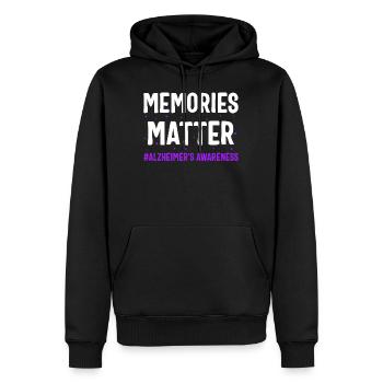 Alzheimer-Shirt, Erinnerungen sind wichtig Alzheimer - Männer Premium Bio Hoodie - Schwarz - Vorne - Nico (187cm)