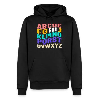 Lehrer-Hemd, ABCDEFGHJKLMNOPQRSTUVWXYZ T-Shirt, - Männer Premium Bio Hoodie - Schwarz - Vorne - Nico (187cm)