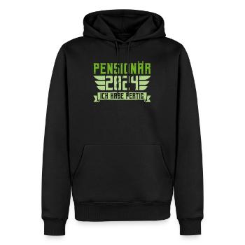 Rente 2024 Ich habe Fertig Rentenbeginn Rentner - Männer Premium Bio Hoodie - Schwarz - Vorne - Nico (187cm)
