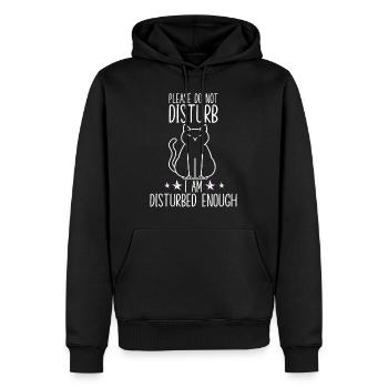 Katzenliebhaber Katzenfan Lustiger Katzenspruch - Männer Premium Bio Hoodie - Schwarz - Vorne - Nico (187cm)